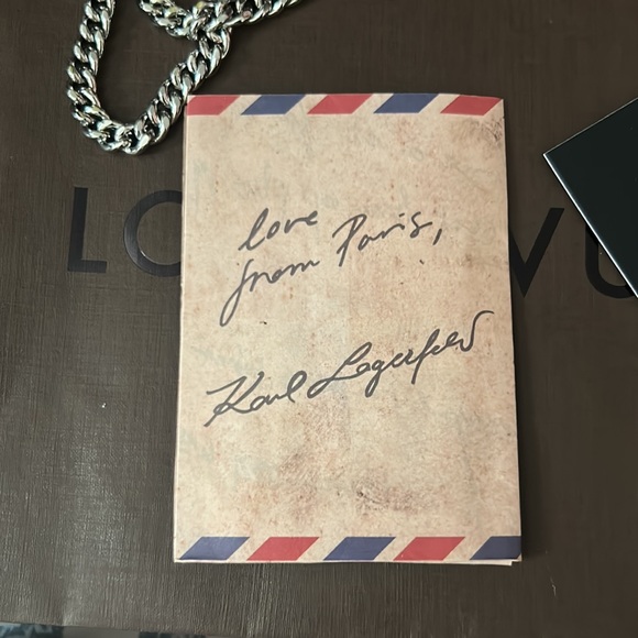 NWT KARL LAGERFELD PARISKosette Shoulder Bag   BLACK w color letters - Picture 4 of 13